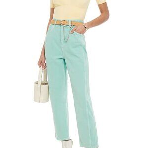 SANDRO PARIS Mickey Mint Green Jeans Baggy Straight Fit